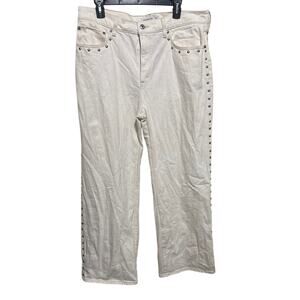 Abercrombie & Fitch The 90’s Relaxed Jean High Rise 32 Stud Side Studded